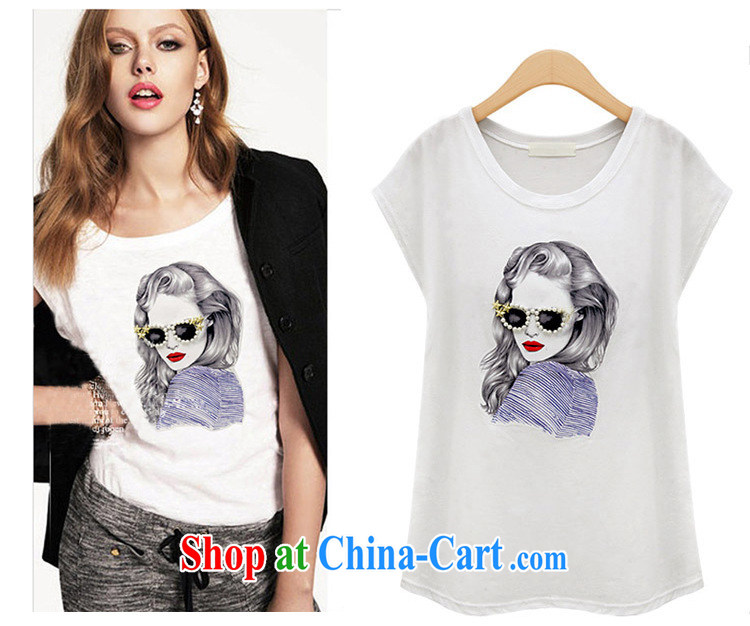 Hi Princess slave Korea version of the greater code girls with nails Pearl loose video thin stylish girl pattern short-sleeved T shirt T-shirt A 7719 white 4XL/ (190 - 230 ) jack pictures, price, brand platters! Elections are good character, the national distribution, so why buy now enjoy more preferential! Health