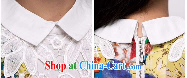 The honey and diverse large code female thick MM Korean summer new short-sleeved roll collar lace stamp snow woven shirts shirt women 8746 fancy XXXXL pictures, price, brand platters! Elections are good character, the national distribution, so why buy now enjoy more preferential! Health