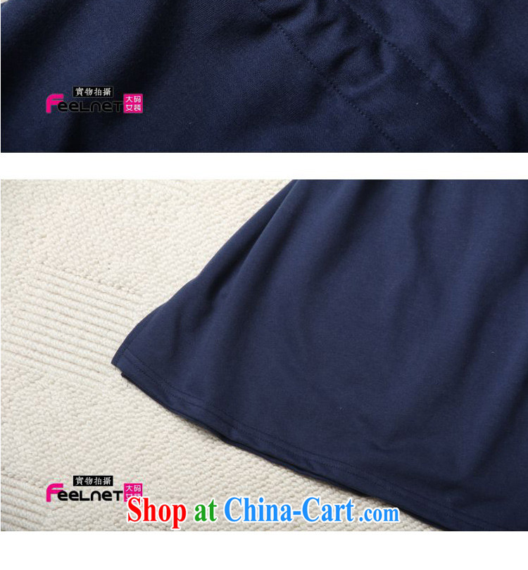 feelnet thick MM 2015 XL female summer new Korean-pocket stitching, with the Code dress 2119 blue 5 XL pictures, price, brand platters! Elections are good character, the national distribution, so why buy now enjoy more preferential! Health