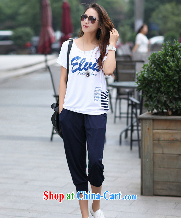Summer thick MM larger female short-sleeve round neck T shirt + 7 pants sport and leisure package female Korean style white XXL pictures, price, brand platters! Elections are good character, the national distribution, so why buy now enjoy more preferential! Health