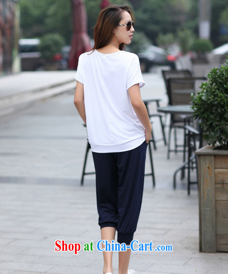 Summer thick MM larger female short-sleeve round neck T shirt + 7 pants sport and leisure package female Korean style white XXL pictures, price, brand platters! Elections are good character, the national distribution, so why buy now enjoy more preferential! Health