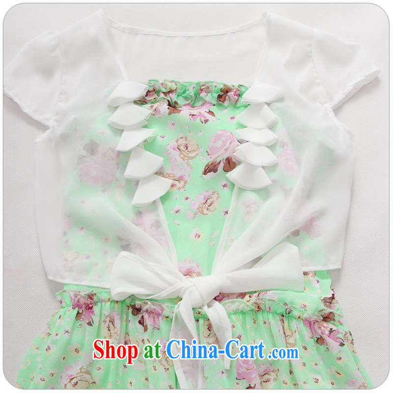 The delivery package as soon as possible e-mail XL dresses 2014 new in summer with a refreshing snow woven floral two-piece with shawl straps dress mm thick short green is code about 90 - 120 jack, land is still the Yi, the Code women's clothing, and shopping on the Internet