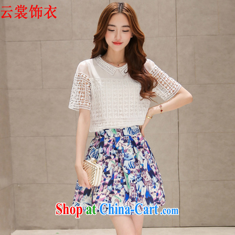 Cloud advisory committee International Yi 2015 summer new Korean Beauty lapel skirt set short-sleeve men lace skirt set 867 color pictures S