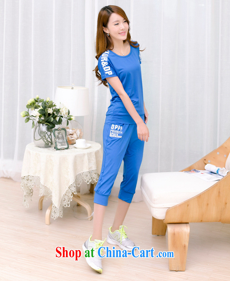 2015 summer edition Korea XL female thick MM short-sleeved video thin 7 pants sport and leisure package deep blue XXXXL pictures, price, brand platters! Elections are good character, the national distribution, so why buy now enjoy more preferential! Health