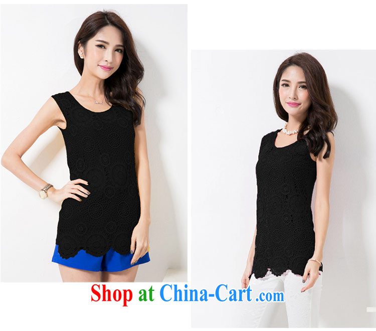 The honey and diverse expertise MM summer new, larger female Korean lace sleeveless round neck snow woven shirts vest solid shirt women 8780 black XXXL pictures, price, brand platters! Elections are good character, the national distribution, so why buy now enjoy more preferential! Health
