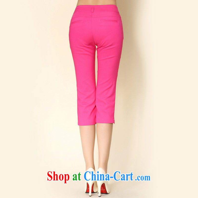 cheer for 2014 summer new XL women mm thick waist in cultivating graphics skinny foot solid 7 pants pants of 2103 red 5 XL, cheer for (qisuo), online shopping
