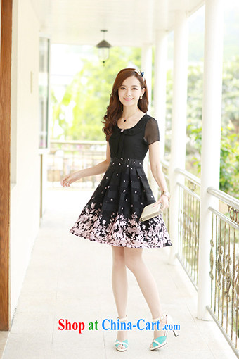 Yan Po Lun 2015 summer new, larger women are seen wearing short-sleeved snow woven floral dress girls N 7037 Black Toner take XXXXL out pictures, price, brand platters! Elections are good character, the national distribution, so why buy now enjoy more preferential! Health