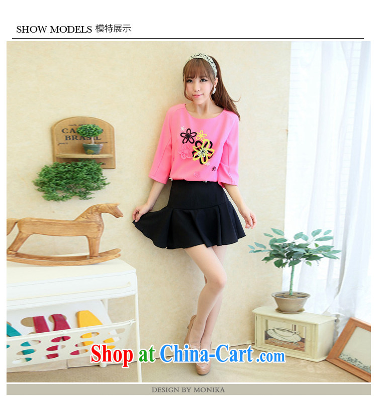 Moses Veronica mm thick summer 2014 larger female Korean version of the new, thick sister graphics thin in the cuff collar Kit skirt pink XXXXL pictures, price, brand platters! Elections are good character, the national distribution, so why buy now enjoy more preferential! Health