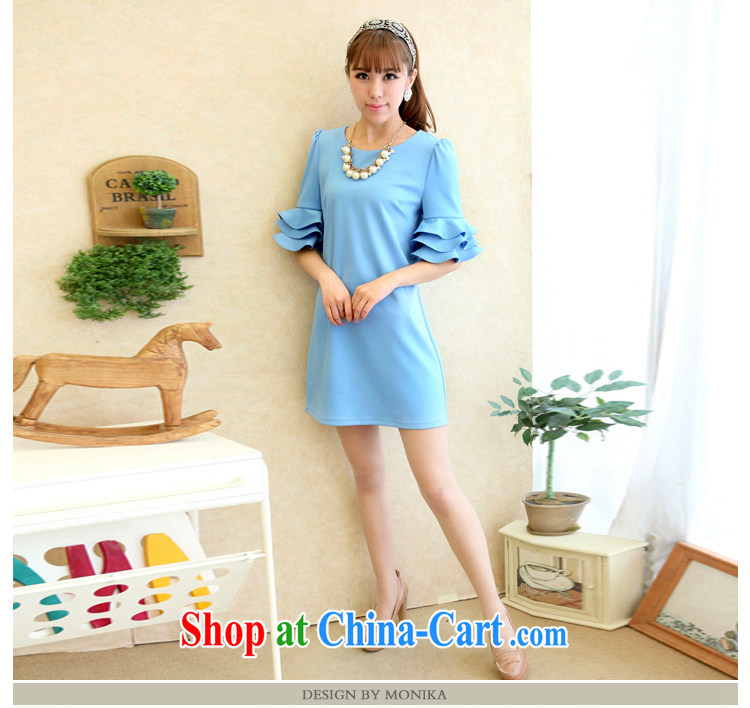 Connie Moses Carter larger female summer new 2014 mm thick summer stylish petal cuff video thin even coat skirt light blue XXXXL pictures, price, brand platters! Elections are good character, the national distribution, so why buy now enjoy more preferential! Health