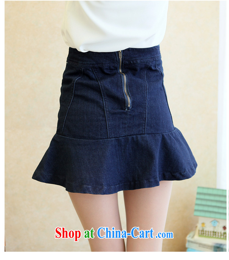 Moses Veronica larger female Korean version of the new, thick mm summer 2014 graphics thin 100 ground cultivating body skirt denim skirt blue XXXXL pictures, price, brand platters! Elections are good character, the national distribution, so why buy now enjoy more preferential! Health