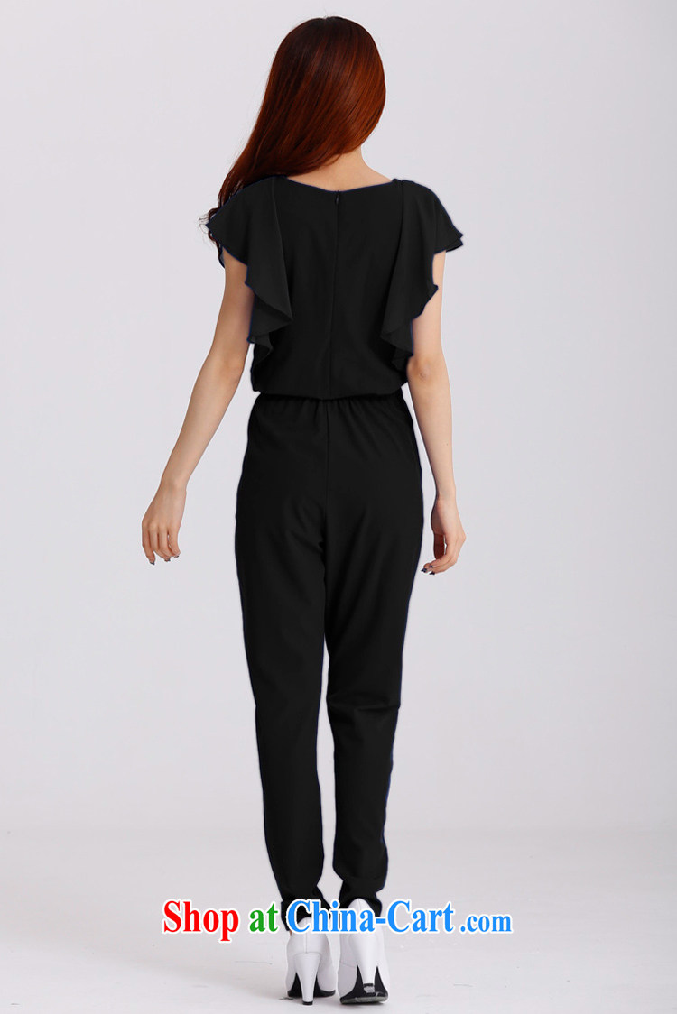 The package-m thick and fat and stylish women's clothing 2015 new summer-elegant OL aura-trousers flouncing short-sleeved-yi long pants blue XL approximately 130 - 145 Jack pictures, price, brand platters! Elections are good character, the national distribution, so why buy now enjoy more preferential! Health