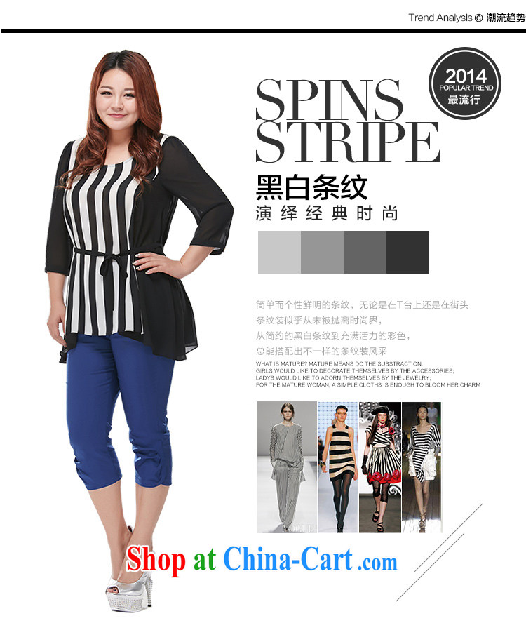 MsShe larger female snow woven shirts 2015 summer new round-collar short-sleeve striped T shirt snow woven shirts T-shirt 7042 black-and-white 5XL pictures, price, brand platters! Elections are good character, the national distribution, so why buy now enjoy more preferential! Health