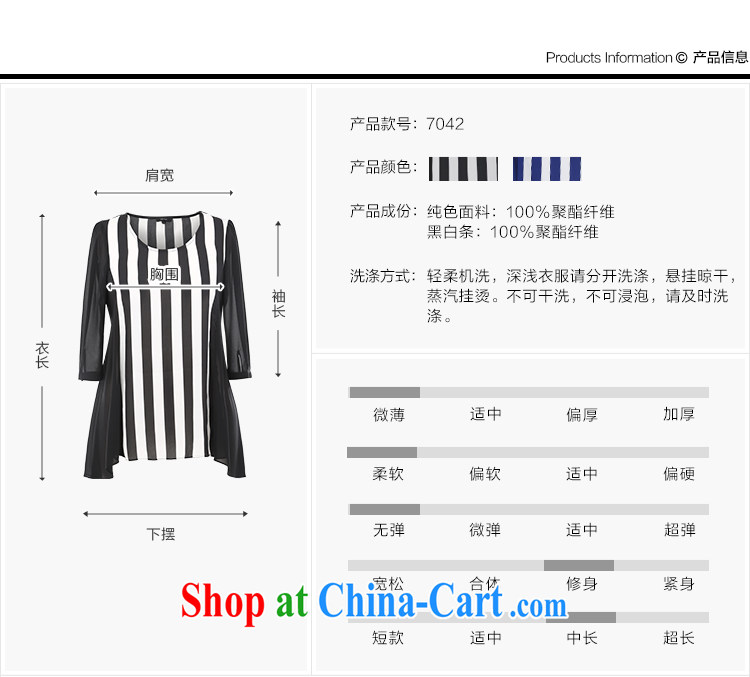 MsShe larger female snow woven shirts 2015 summer new round-collar short-sleeve striped T shirt snow woven shirts T-shirt 7042 black-and-white 5XL pictures, price, brand platters! Elections are good character, the national distribution, so why buy now enjoy more preferential! Health