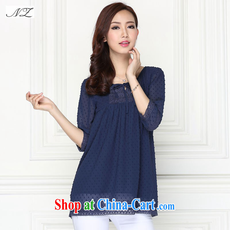 gel beads 2015 spring new Korean XL female liberal thick snow mm woven shirts T-shirt royal blue XXXL 165 - 180 jack, gel beads (NZ), online shopping