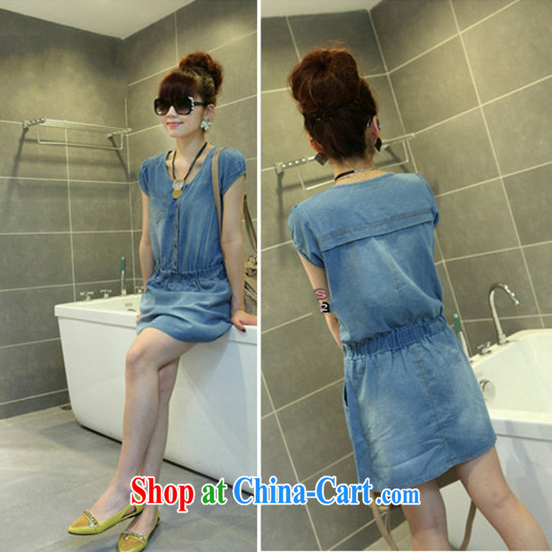 Which language is for summer 2015, the code is casual and stylish girl washable wear white denim dress retro blue L (110 - 119 ) jack, language, yet, and shopping on the Internet