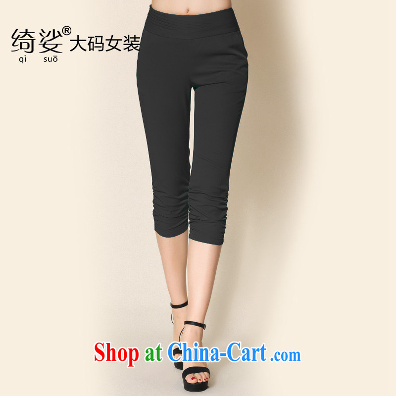 cheer for 2014 female increase the obesity MM summer new paragraph and thick sister Sau San video thin large number 7 pants Item No. 2151 black 5 XL