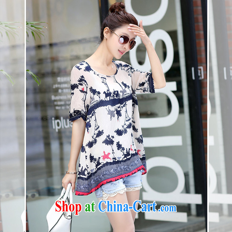 central bank, snow stamp snow woven shirts girls Summer Snow T woven shirts large, snow-woven shirts ladies XF 076 m bottom blue XXL, the Central Bank, (yangjinna), the Code women, shopping on the Internet