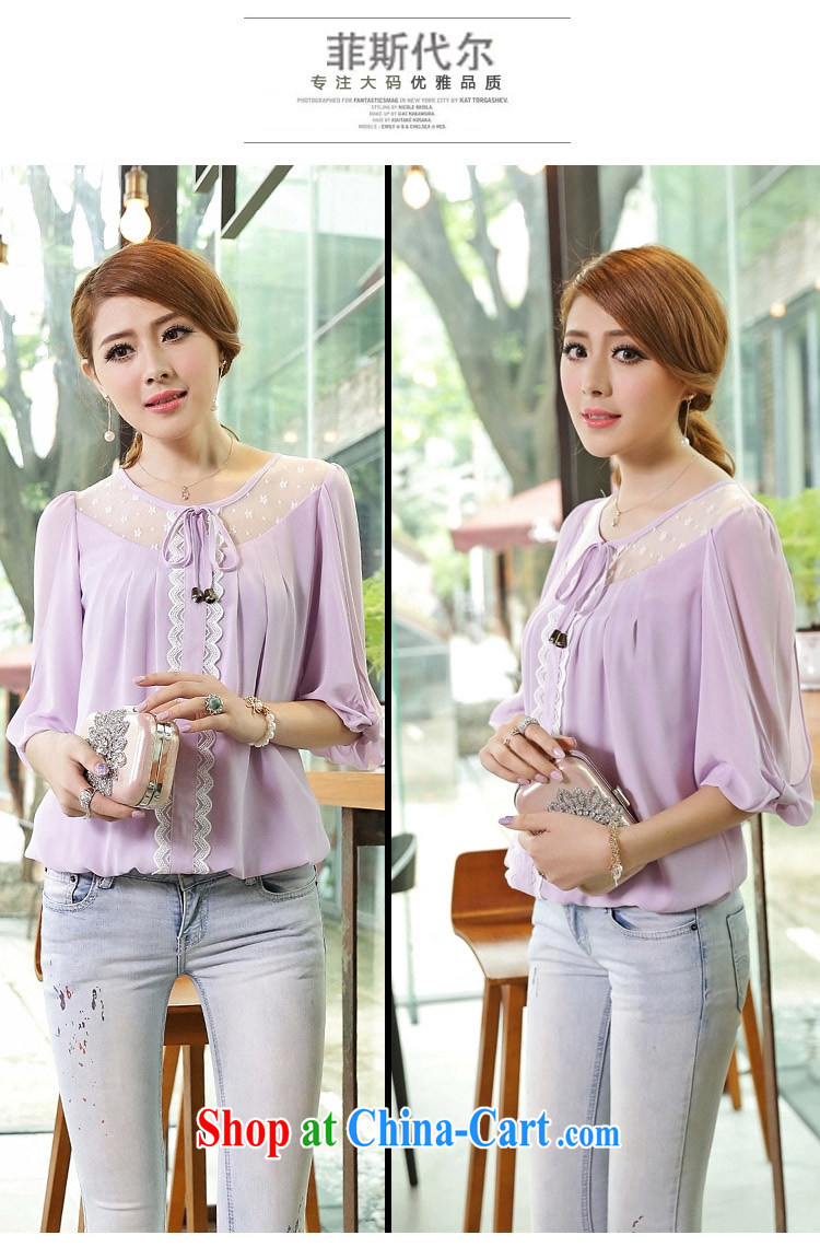 Donald Rumsfeld, 2015 thick MM Korean female temperament lady stylish relaxed and elegant snow woven round-collar short-sleeve T-shirt T-shirt MS 1655 light purple 5 XL pictures, price, brand platters! Elections are good character, the national distribution, so why buy now enjoy more preferential! Health