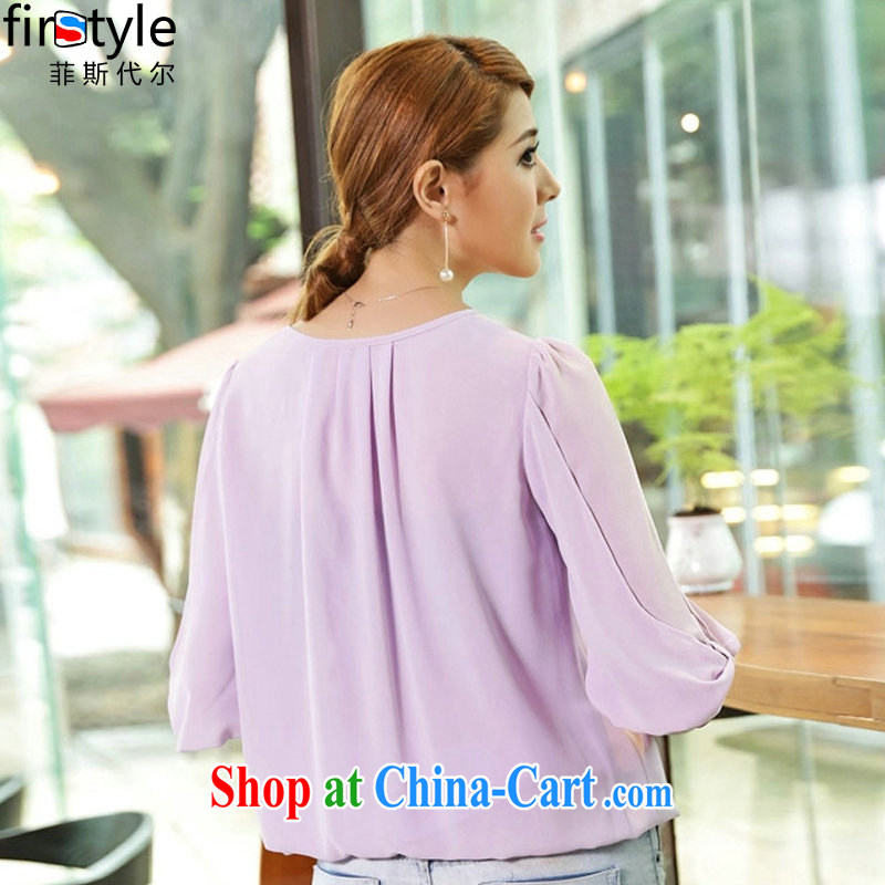 Donald Rumsfeld, the 2015 thick MM Korean female temperament lady stylish relaxed and elegant snow woven round-collar short-sleeve T-shirt T-shirt MS 1655 light purple 5 XL, Donald Rumsfeld, and, shopping on the Internet