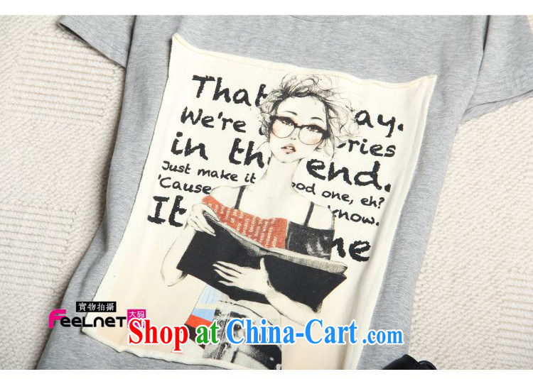 feelnet Korea 2015 summer new thick mm maximum code female long version cultivating teenage letter short-sleeve large code t-shirt 2175 & large gray code 6 XL pictures, price, brand platters! Elections are good character, the national distribution, so why buy now enjoy more preferential! Health