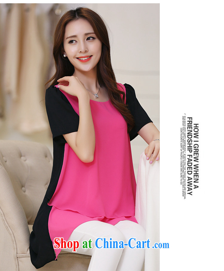 Szili Clinton's large, female snow woven shirts 2015 summer new thick MM the fat and loose video thin ice woven T-shirt Han version leave two collision color long shirt pink 4 XL pictures, price, brand platters! Elections are good character, the national distribution, so why buy now enjoy more preferential! Health