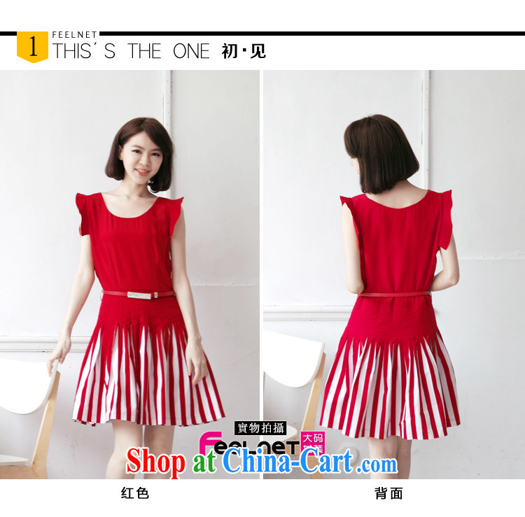 feelnet Korean XL girls thick M summer, new lap Sau San spell streaks, with dresses 1422 big red code 5 XL pictures, price, brand platters! Elections are good character, the national distribution, so why buy now enjoy more preferential! Health