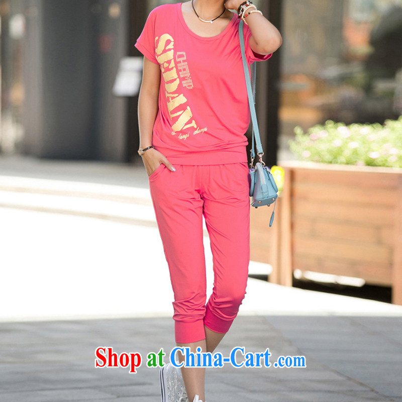 Korea and Hongkong Advisory Committee the Code women summer 2015 New, and indeed more relaxed Leisure package short-sleeve T-shirt 7 pants girl Kit two-piece 9903 pink 5 XL, Korea, Hongkong, advisory committee, and on-line shopping