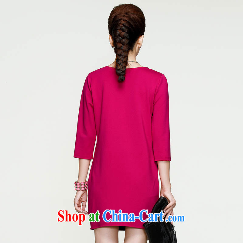 2014 new slim, Mr Big, female autumn loaded thick sister commuter Korean dresses video thin 100 ground of 13,560 red 6 XL, former Yugoslavia, Mak, and shopping on the Internet