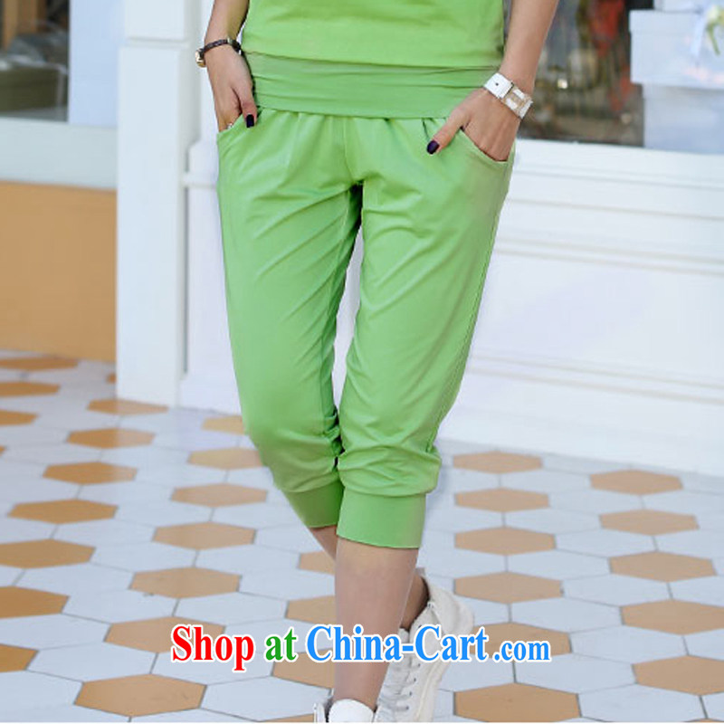 Korea and Hongkong advisory committee 2015 new, larger female and indeed increase T-shirt bat sleeves sport and leisure 7 Trouser press kit female Two-piece 9908 green 5 XL, Korea, Hongkong, Advisory Committee, and the shopping