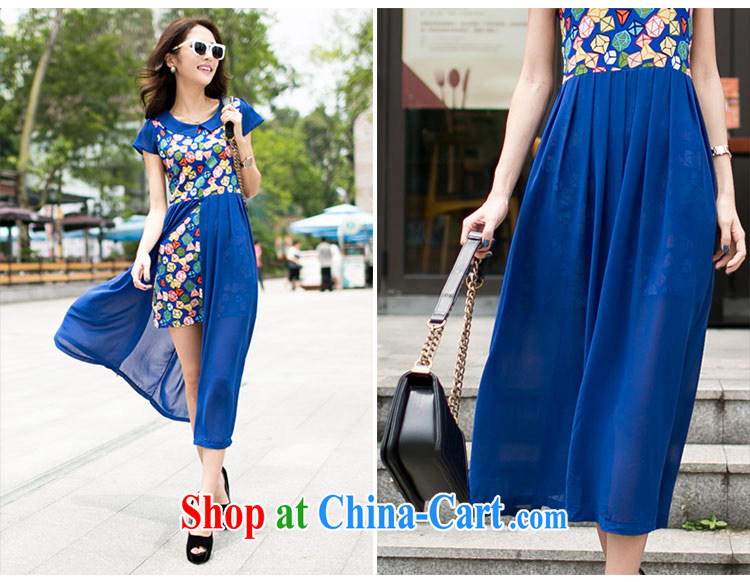 The honey beauty mm thick larger female new summer Korean style graphics thin the forklift truck long snow-woven dresses women 8983 blue XL pictures, price, brand platters! Elections are good character, the national distribution, so why buy now enjoy more preferential! Health