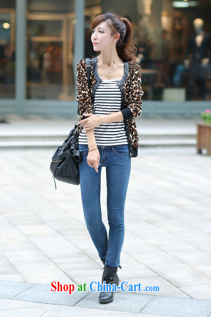2014 spring new thick MM XL female Leopard beauty graphics thin sweet not jacket casual jacket Leopard XXXXL pictures, price, brand platters! Elections are good character, the national distribution, so why buy now enjoy more preferential! Health