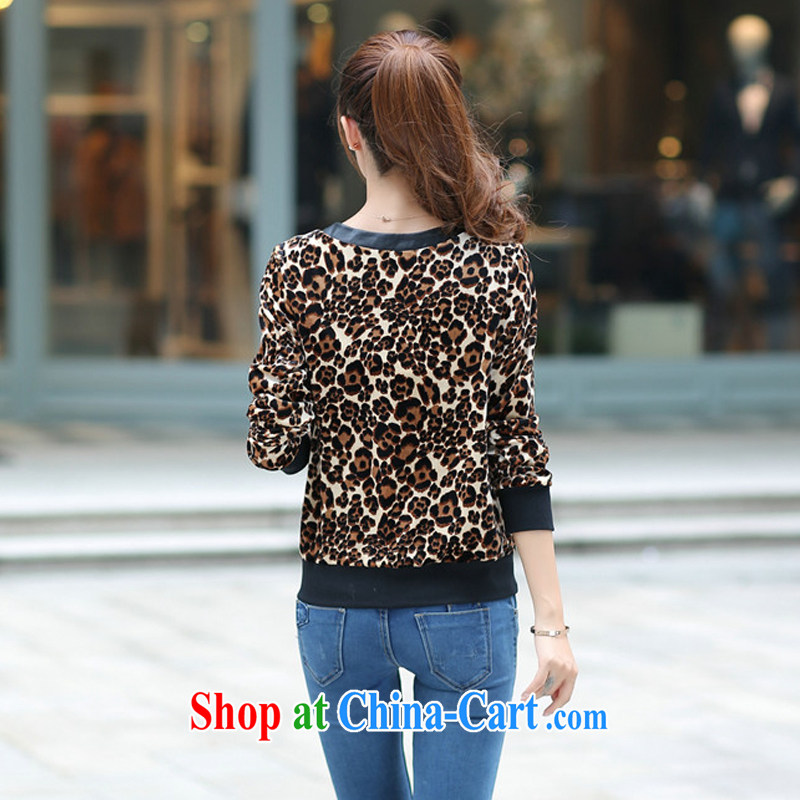 2014 spring new thick MM XL female Leopard beauty graphics thin sweet not jacket casual jacket Leopard XXXXL, Biao (BIAOSHANG), the Code women, shopping on the Internet