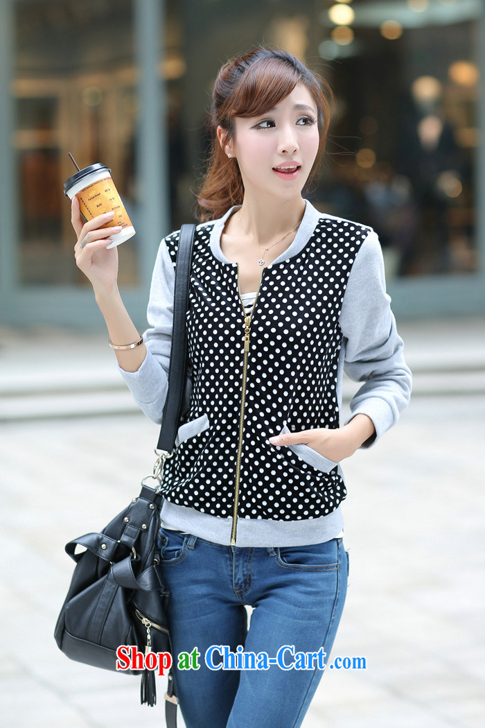 Spring 2014 new XL girls with thick MM wave point cultivating graphics thin jacket small jacket jacket gray XXL pictures, price, brand platters! Elections are good character, the national distribution, so why buy now enjoy more preferential! Health