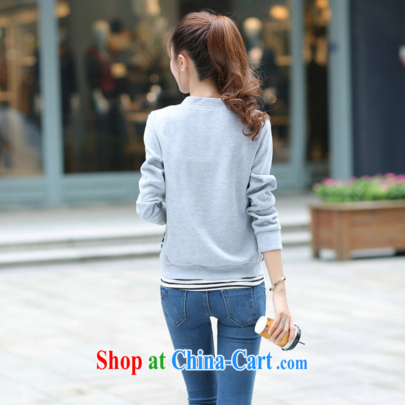 Spring 2014 new XL girls with thick MM wave is cultivating graphics thin jacket small jacket jacket gray XXL, Biao (BIAOSHANG), the Code women, online shopping