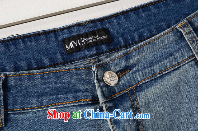Hi Margaret slavery summer Korean thick sister larger female decoration, graphics thin stretch elastic, high-waist jeans pants M 21,169 blue 40 200 Jack the following pictures, price, brand platters! Elections are good character, the national distribution, so why buy now enjoy more preferential! Health