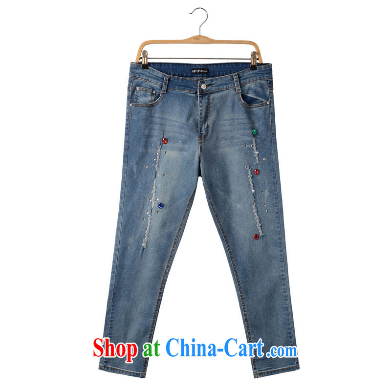 Hi Margaret slavery summer Korean version on the younger sister, female decoration, graphics thin stretch elastic, high-waist jeans pants M 21,169 blue 40 200 jack, hi Maria slavery, shopping on the Internet