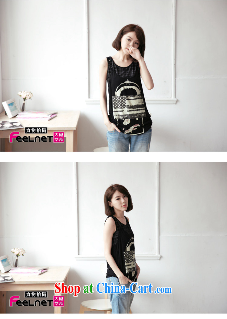 feelnet Korean version XL girls with thick mm summer new graphics thin false 2 stamp duty vest T pension 2162 black large code 5 XL pictures, price, brand platters! Elections are good character, the national distribution, so why buy now enjoy more preferential! Health