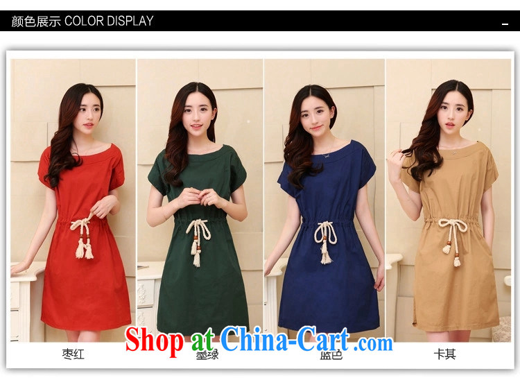 The definition of 2015, Yau Ma Tei cotton dress summer Korean version of the new, the waist skirt the code dress short-sleeved dresses V 9088 dark blue XL pictures, price, brand platters! Elections are good character, the national distribution, so why buy now enjoy more preferential! Health