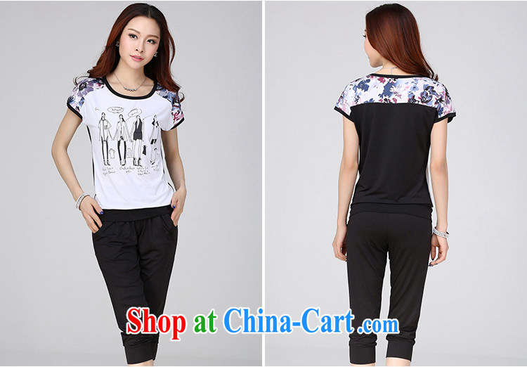 Korea and Hongkong advisory committee 200 Jack large, female summer mm thick and indeed increase package Sports & Leisure two-piece female bat sleeves T-shirt graphics thin 7 pants 9912 black 5 XL pictures, price, brand platters! Elections are good character, the national distribution, so why buy now enjoy more preferential! Health