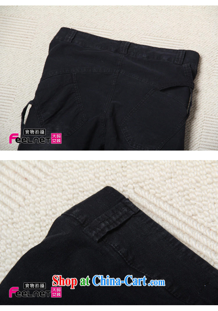 feelnet Korean mm thick 2015 XL female summer NEW GRAPHICS thin wash water corduroy Large Number 7 pants 2155 black 38 pictures, price, brand platters! Elections are good character, the national distribution, so why buy now enjoy more preferential! Health