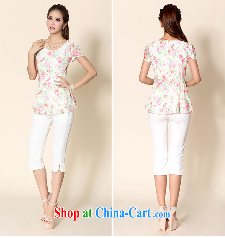 cheer for 2014 XL girls thick MM summer new, lace shirt thick sister graphics thin large short-sleeved flower T pension number 2150 apricot 5 XL pictures, price, brand platters! Elections are good character, the national distribution, so why buy now enjoy more preferential! Health