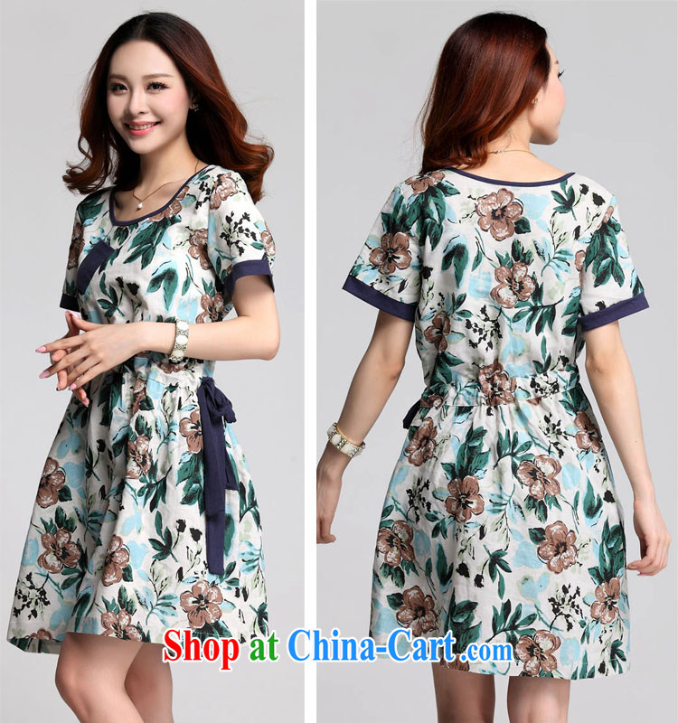 Loved summer linen stamp arts loose binding with thick, graphics thin, large, female short-sleeve dresses 3528 green XXXXL pictures, price, brand platters! Elections are good character, the national distribution, so why buy now enjoy more preferential! Health