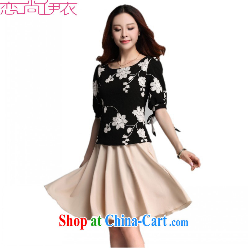 The e-mail package the obesity mm value two-part kit dresses 2015 Summer in Europe and the commute in style sleeveless body skirt rust flower skirt black 4XL back 2 feet 9, land is still the garment, and shopping on the Internet