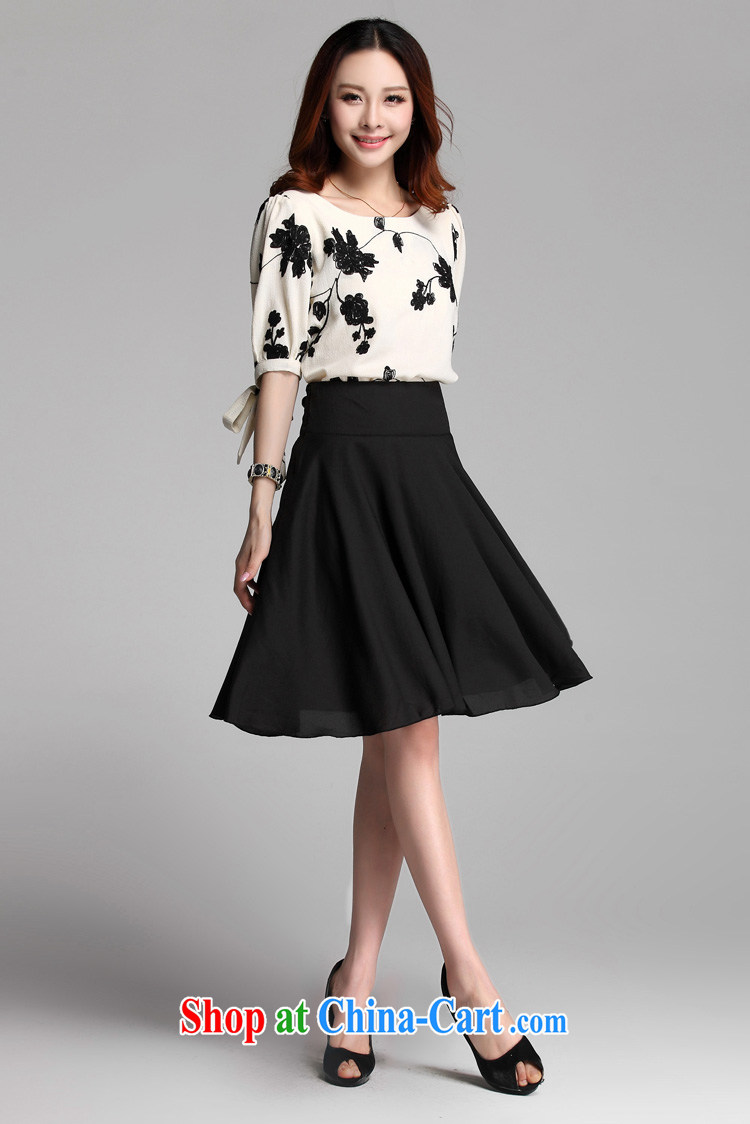 loved the code female summer thick MM Korean lady 5 a cuff round-collar embroidered really two-piece dresses 3538 white on the black XXXXL pictures, price, brand platters! Elections are good character, the national distribution, so why buy now enjoy more preferential! Health