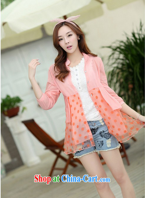 Pure color has always been the 2015 summer new large, female, long jacket transparent air-conditioning T-shirt sunscreen clothing pink XXL pictures, price, brand platters! Elections are good character, the national distribution, so why buy now enjoy more preferential! Health