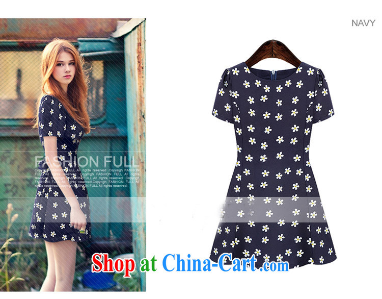 The butterfly summer 2014 new Europe XL female dress mm thick snow woven short-sleeved beauty graphics thin stamp skirt 6008 Tibetan cyan 4 XL pictures, price, brand platters! Elections are good character, the national distribution, so why buy now enjoy more preferential! Health
