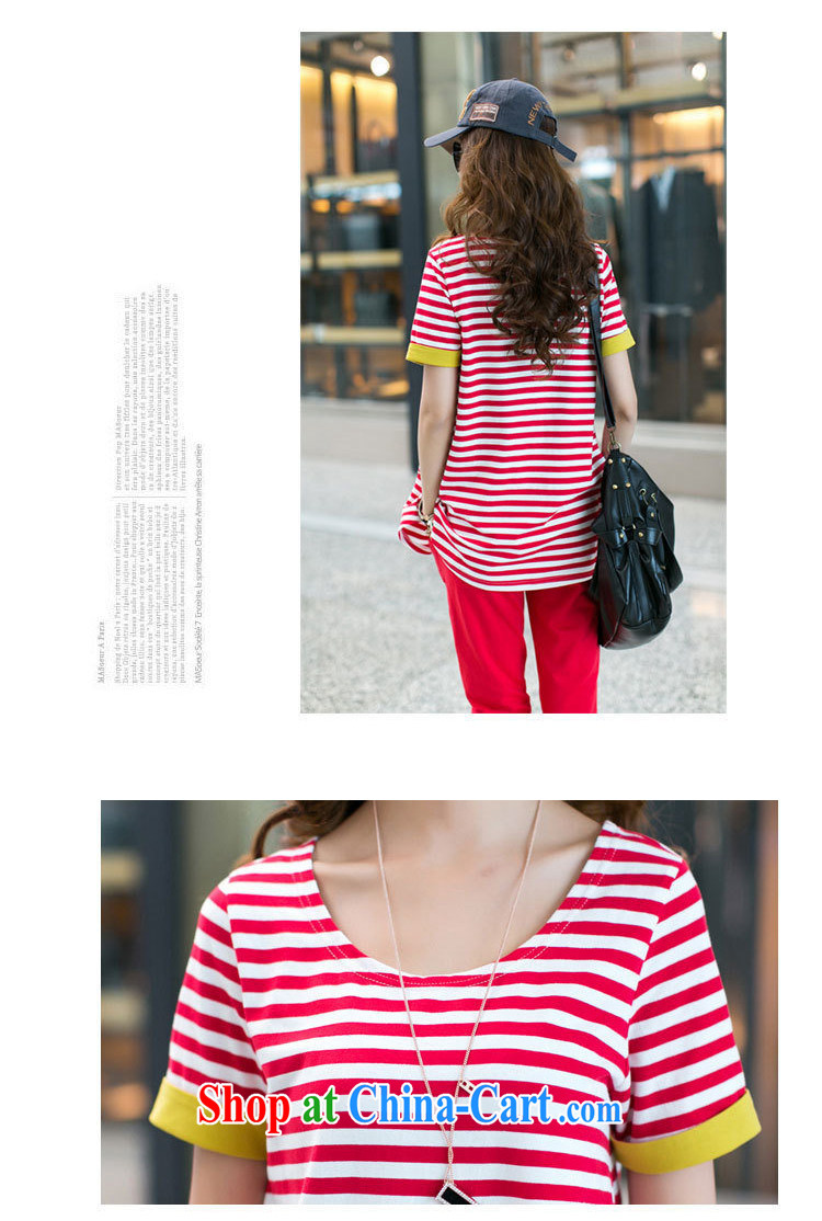 Modern idea new, striped cotton package thick MM can wear T article pension tension with 7 pants two piece Combination Leisure package red XXXL pictures, price, brand platters! Elections are good character, the national distribution, so why buy now enjoy more preferential! Health