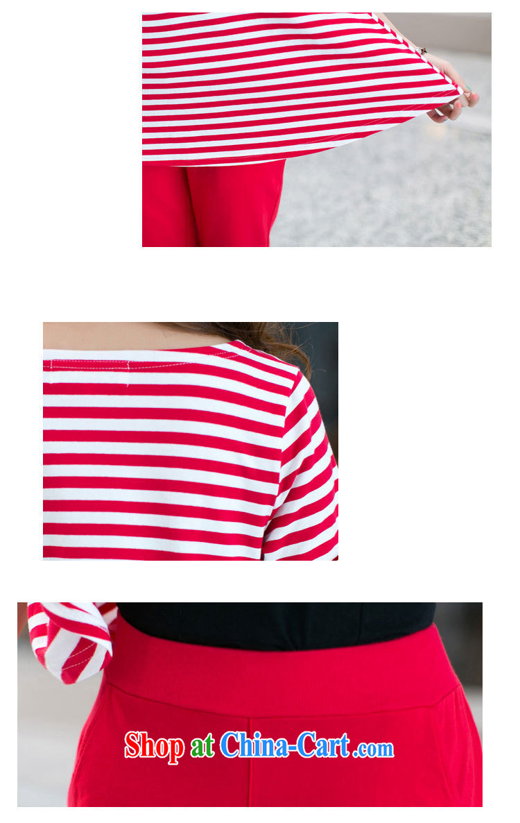 Modern idea new, striped cotton package thick MM can wear T article pension tension with 7 pants two piece Combination Leisure package red XXXL pictures, price, brand platters! Elections are good character, the national distribution, so why buy now enjoy more preferential! Health