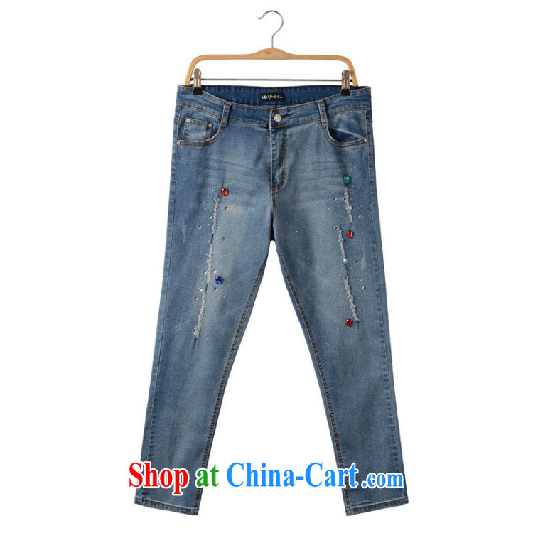 Thin (NOS) summer XL female inserts drilling thin beauty spring tension, high-waist breathable casual jeans M 21,161 blue 38 175 Jack left and right pictures, price, brand platters! Elections are good character, the national distribution, so why buy now enjoy more preferential! Health