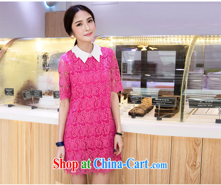 The honey variety, the female thick MM new summer high-end Openwork lace knocked color lapel graphics thin dresses women of 8734 red XXXXL pictures, price, brand platters! Elections are good character, the national distribution, so why buy now enjoy more preferential! Health
